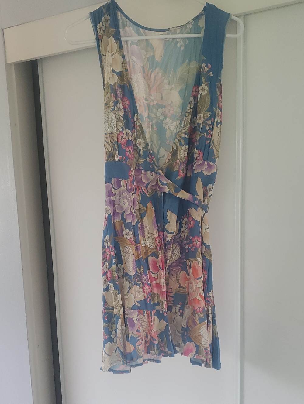 Altered Spell Blue Skies Mini Wrap Dress Xs
